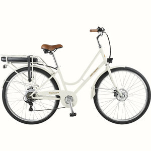 Retrospec Beaumont Rev Electric City Bike 36V 350W - Step Through EGG SHELL