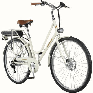 Retrospec Beaumont Rev Electric City Bike 36V 350W - Step Through EGG SHELL