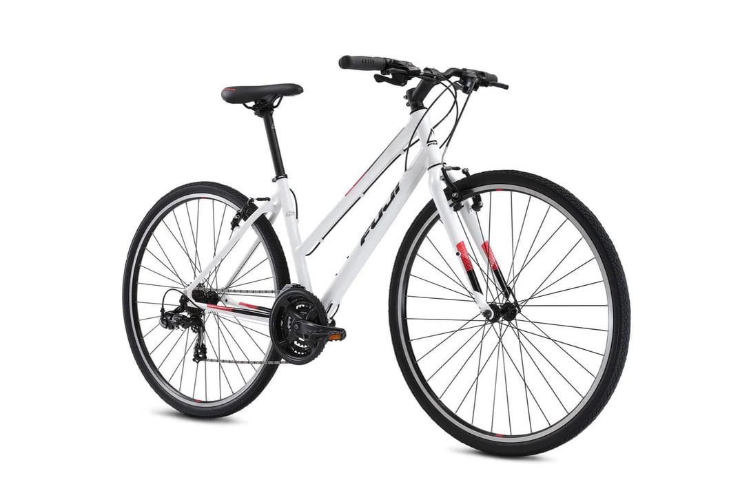 Fuji Absolute 2.1 ST Step Through Pearl White Hybrid Bike 17 Obscure Rides